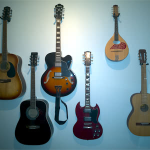 Guitars and a mandolin.